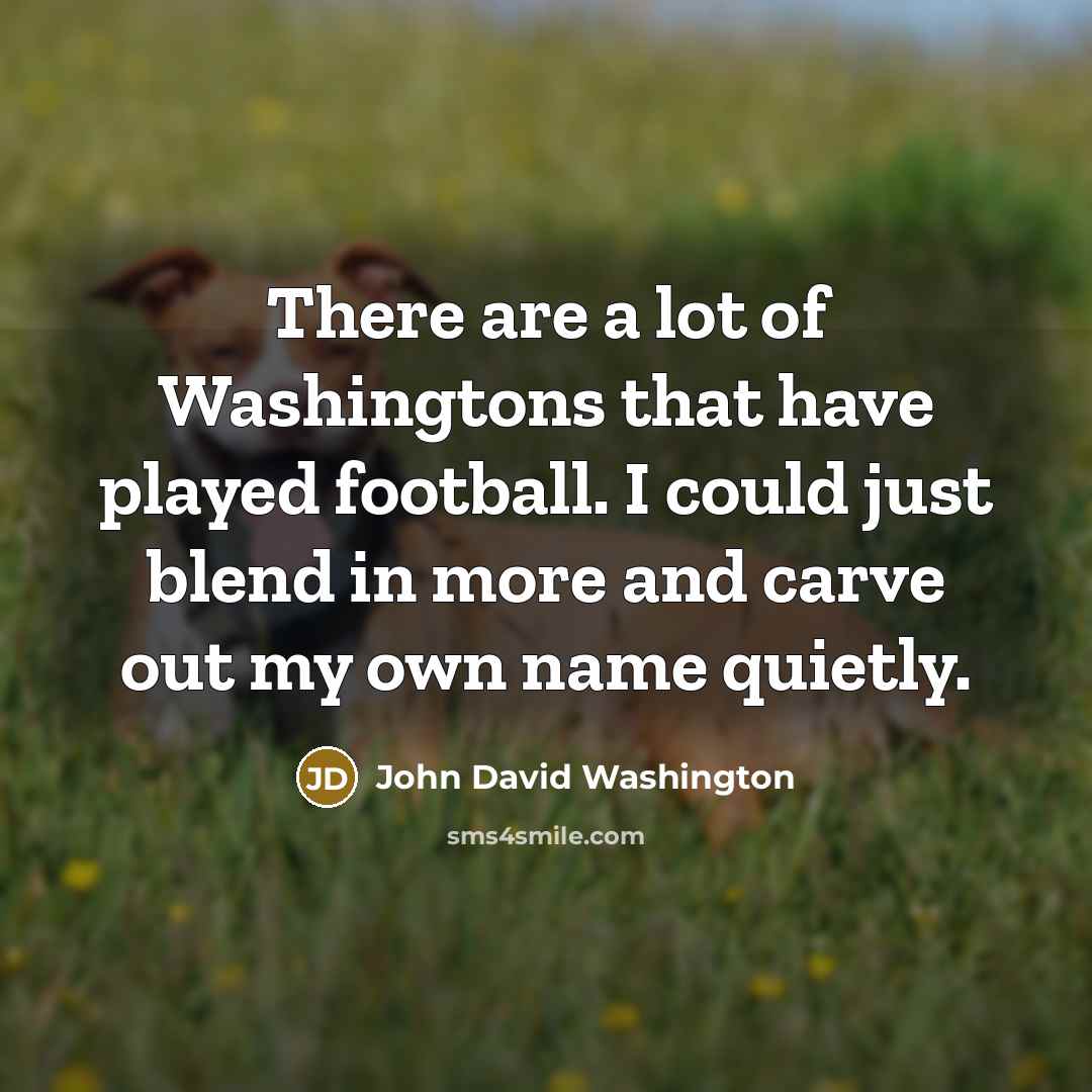 “There are a lot of Washingtons that have played football.…” quote by John David Washington