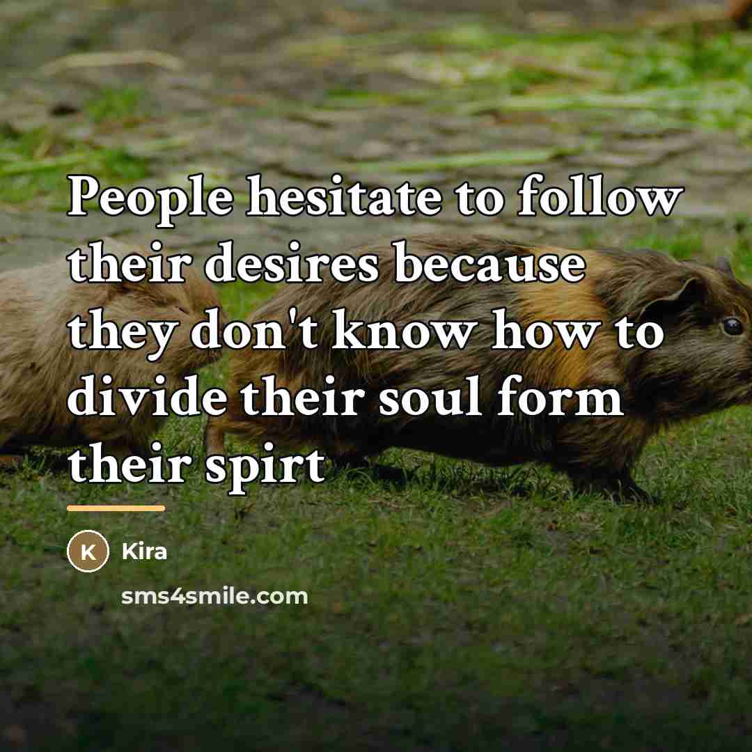 “People hesitate to follow their desires because they don't know…” quote by Kira