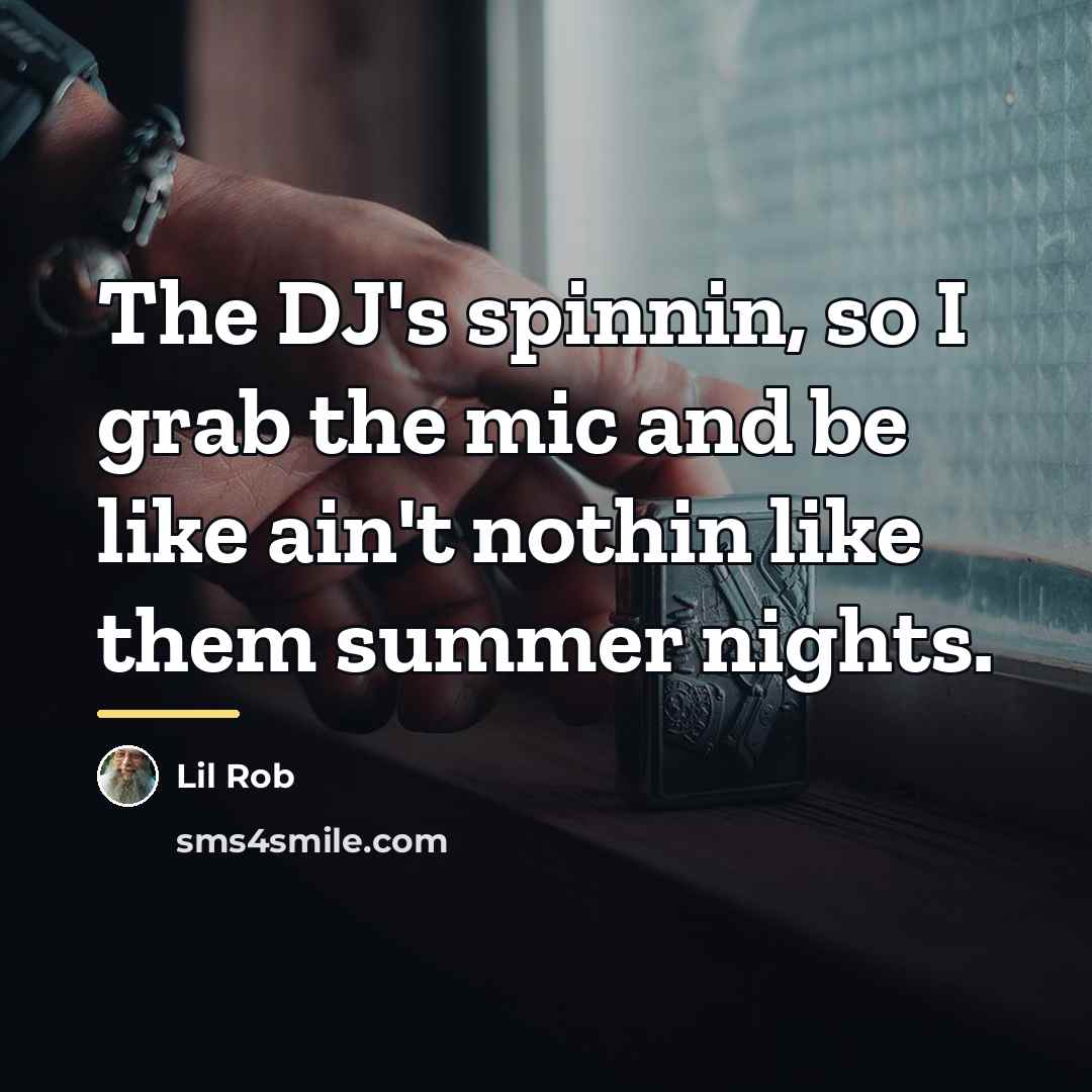 “The DJ's spinnin, so I grab the mic and be…” quote by Lil Rob