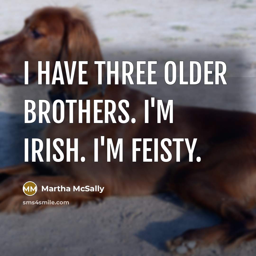 “I have three older brothers. I'm Irish. I'm feisty.” quote by Martha McSally