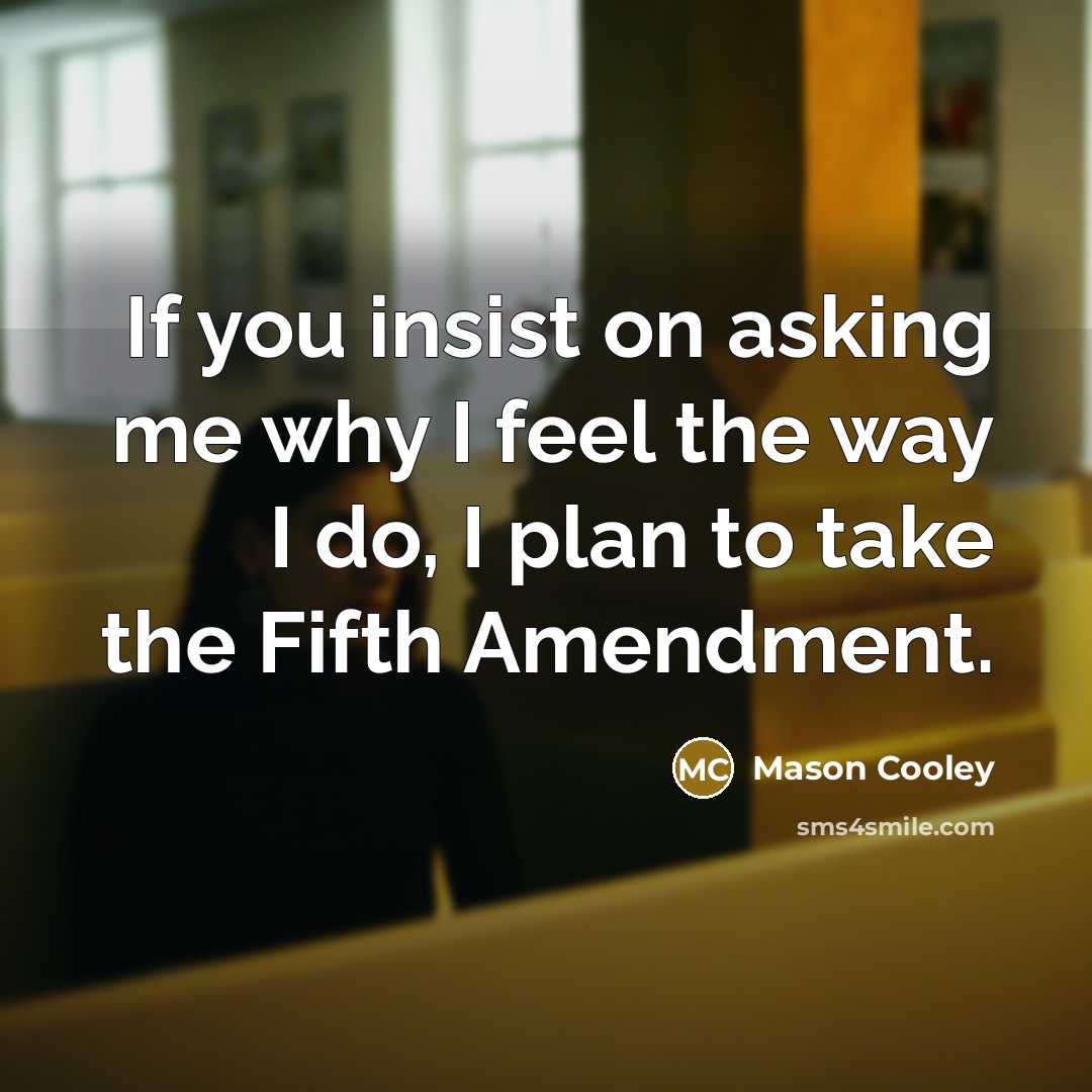 “If you insist on asking me why I feel the…” quote by Mason Cooley