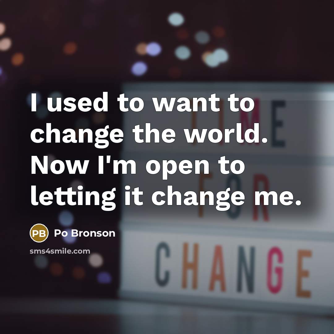“I used to want to change the world. Now I'm…” quote by Po Bronson