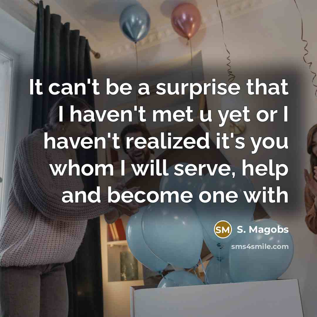 “It can't be a surprise that I haven't met u…” quote by S. Magobs
