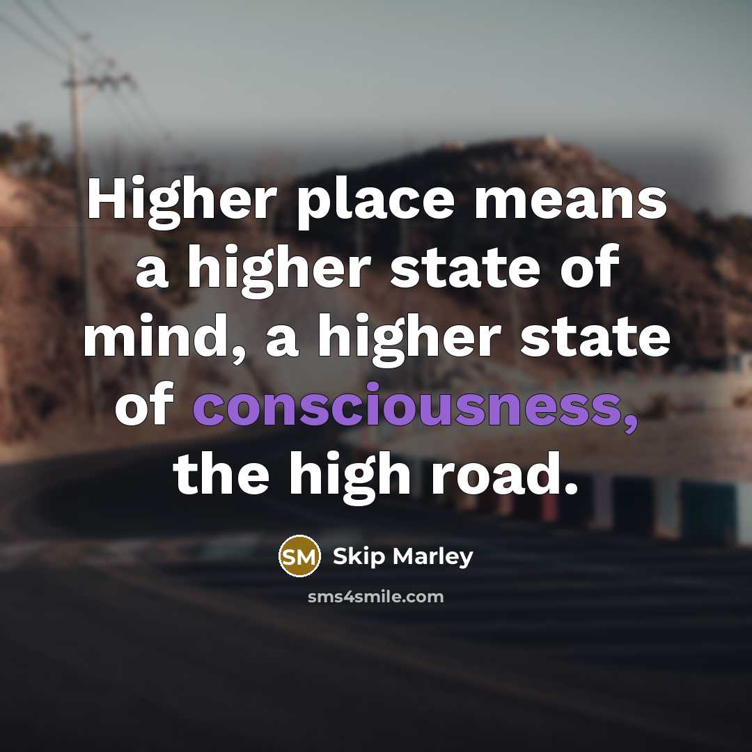 “Higher place means a higher state of mind, a higher…” quote by Skip Marley