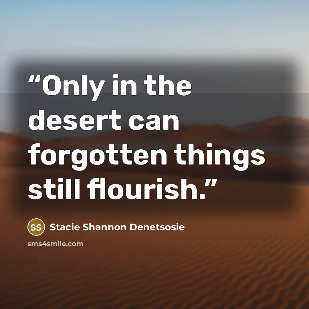 “Only in the desert can forgotten things still flourish.” quote by Stacie Shannon Denetsosie