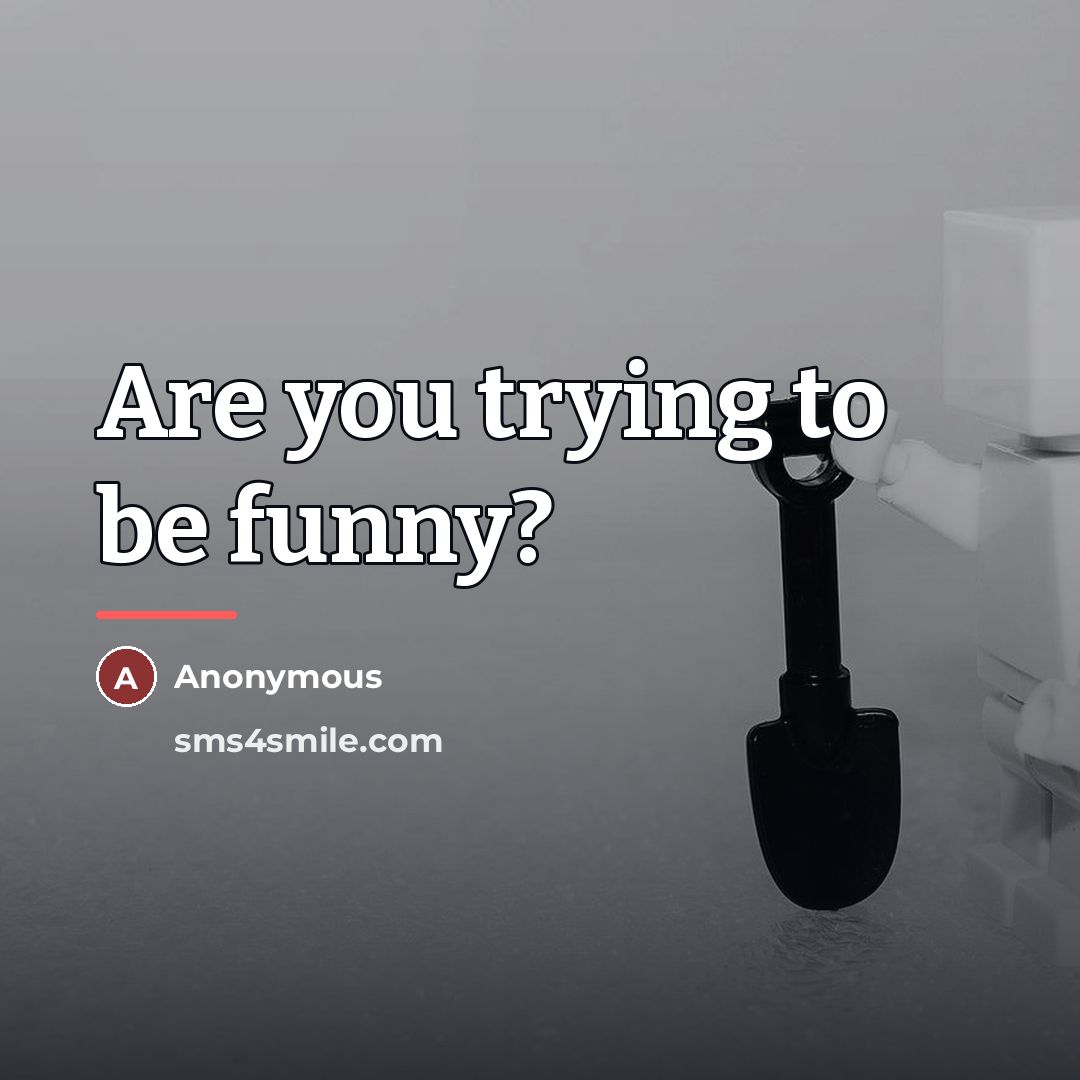 “Are you trying to be funny?…” quote by Anonymous