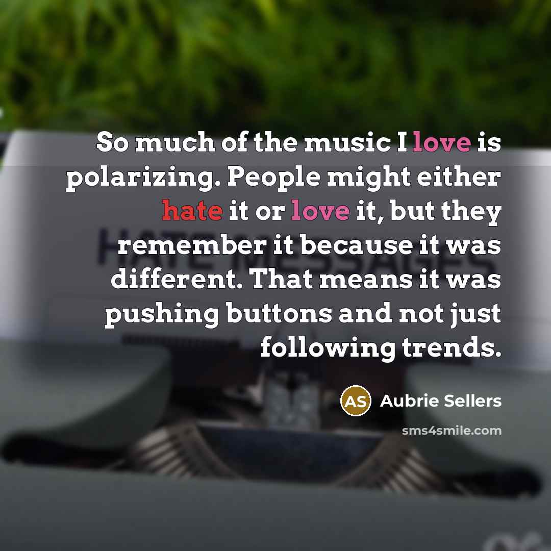 “So much of the music I love is polarizing. People…” quote by Aubrie Sellers