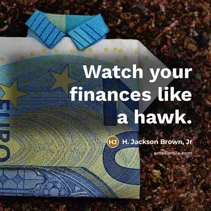 “Watch your finances like a hawk.…” quote by H. Jackson Brown, Jr