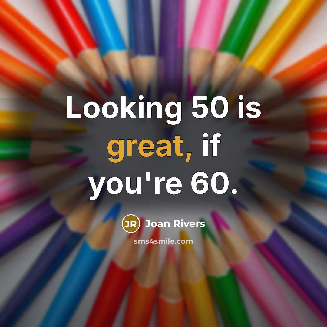 “Looking 50 is great, if you're 60.…” quote by Joan Rivers