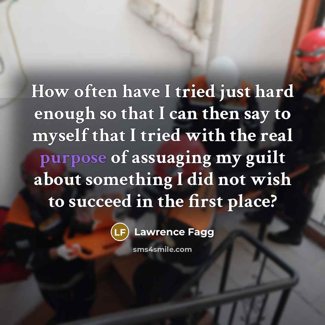 “How often have I tried just hard enough so that…” quote by Lawrence Fagg