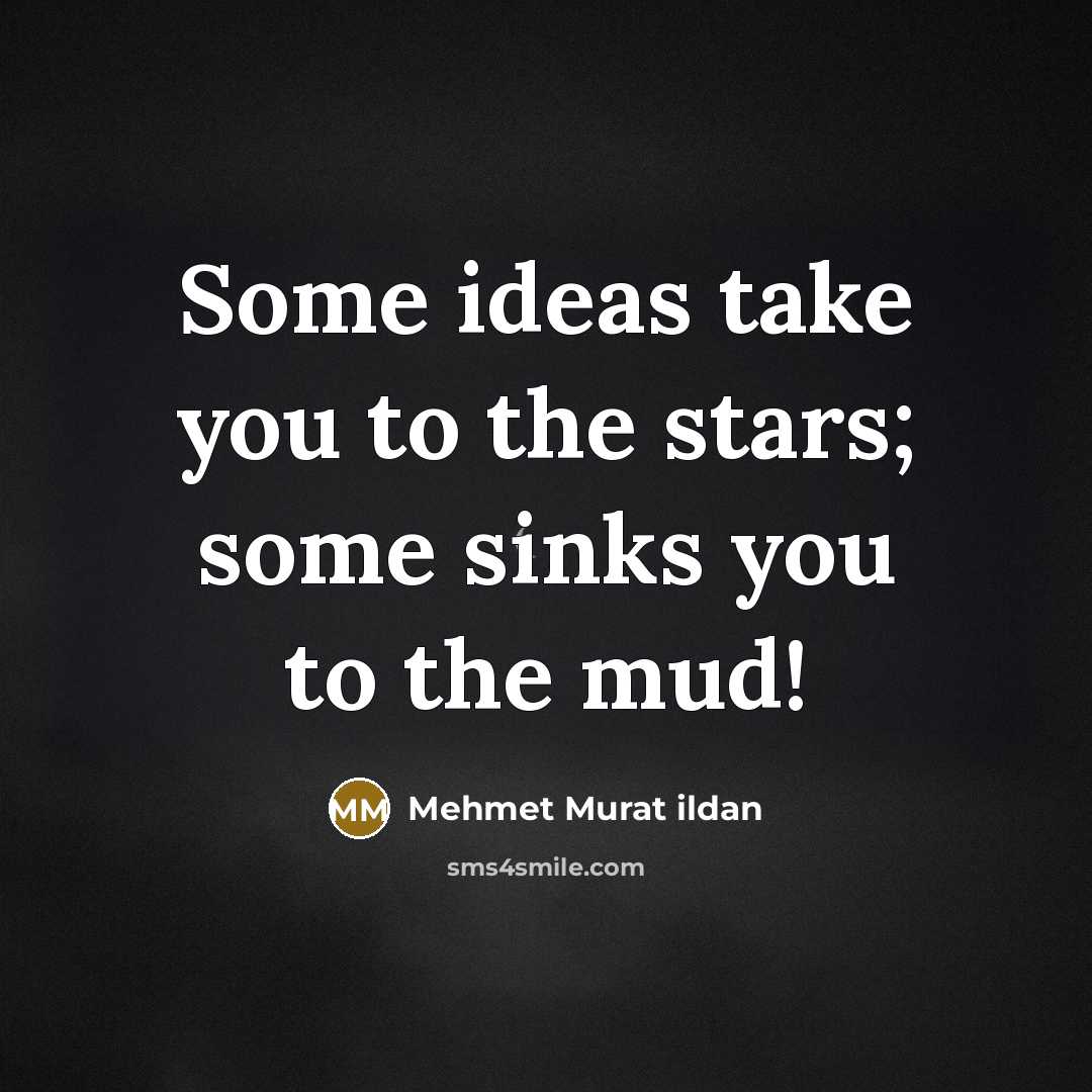 “Some ideas take you to the stars; some sinks you…” quote by Mehmet Murat Ildan