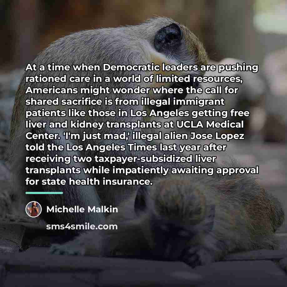 “At a time when Democratic leaders are pushing rationed care…” quote by Michelle Malkin