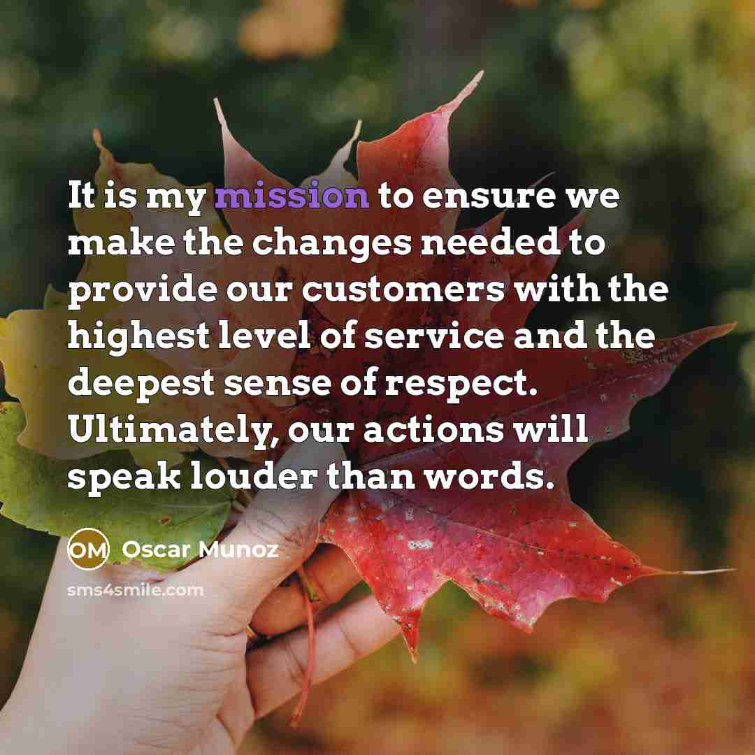 “It is my mission to ensure we make the changes…” quote by Oscar Munoz