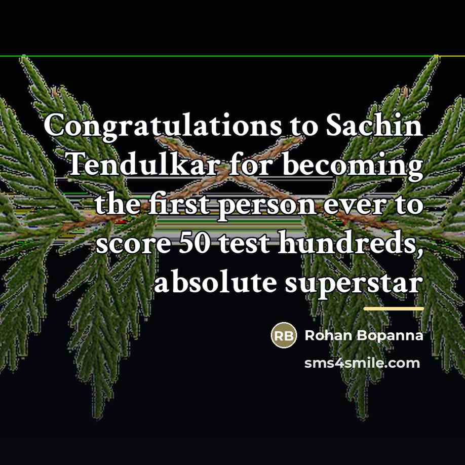 “Congratulations to Sachin Tendulkar for becoming the first person ever…” quote by Rohan Bopanna
