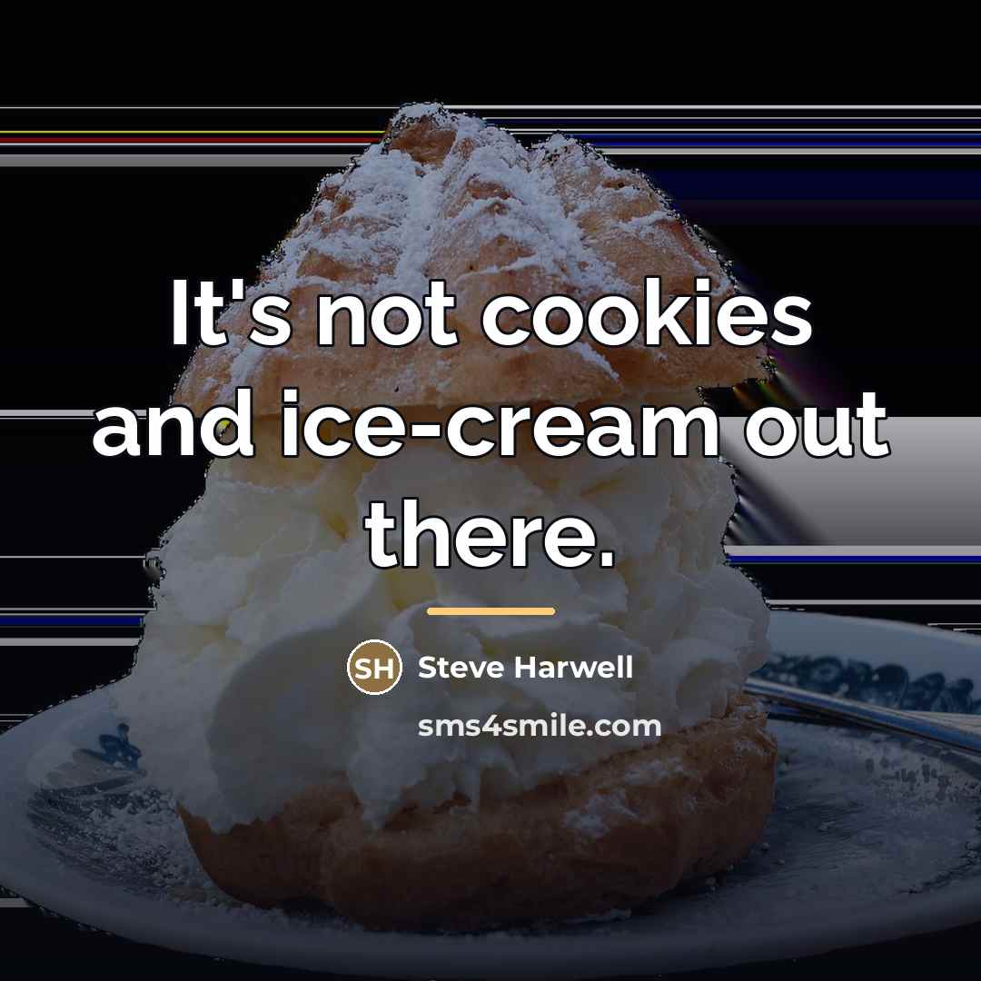 “It's not cookies and ice-cream out there.…” quote by Steve Harwell