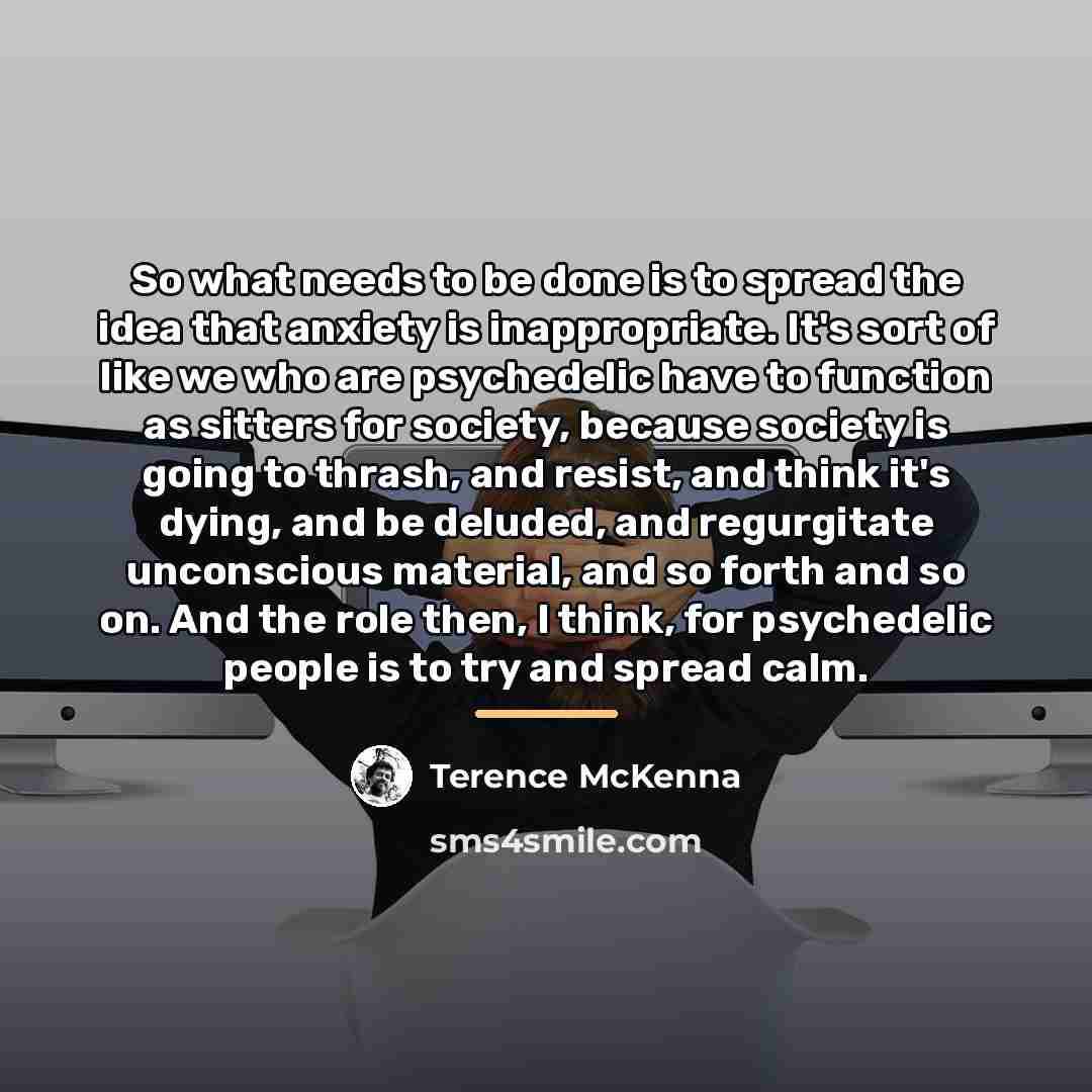 “So what needs to be done is to spread the…” quote by Terence McKenna