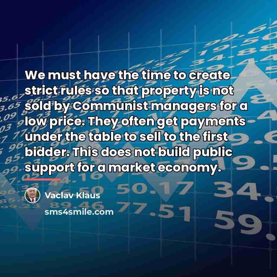 “We must have the time to create strict rules so…” quote by Vaclav Klaus