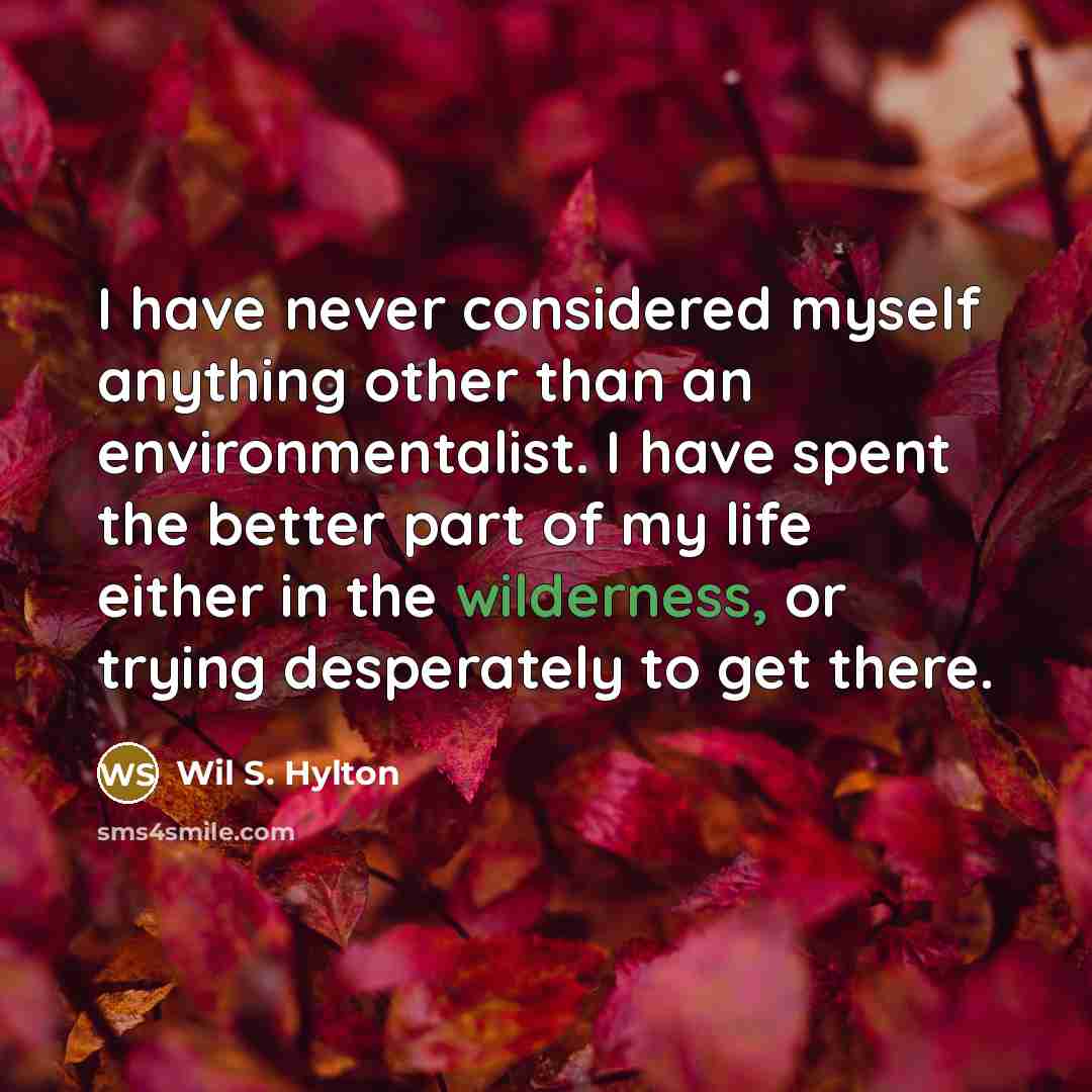 “I have never considered myself anything other than an environmentalist.…” quote by Wil S. Hylton