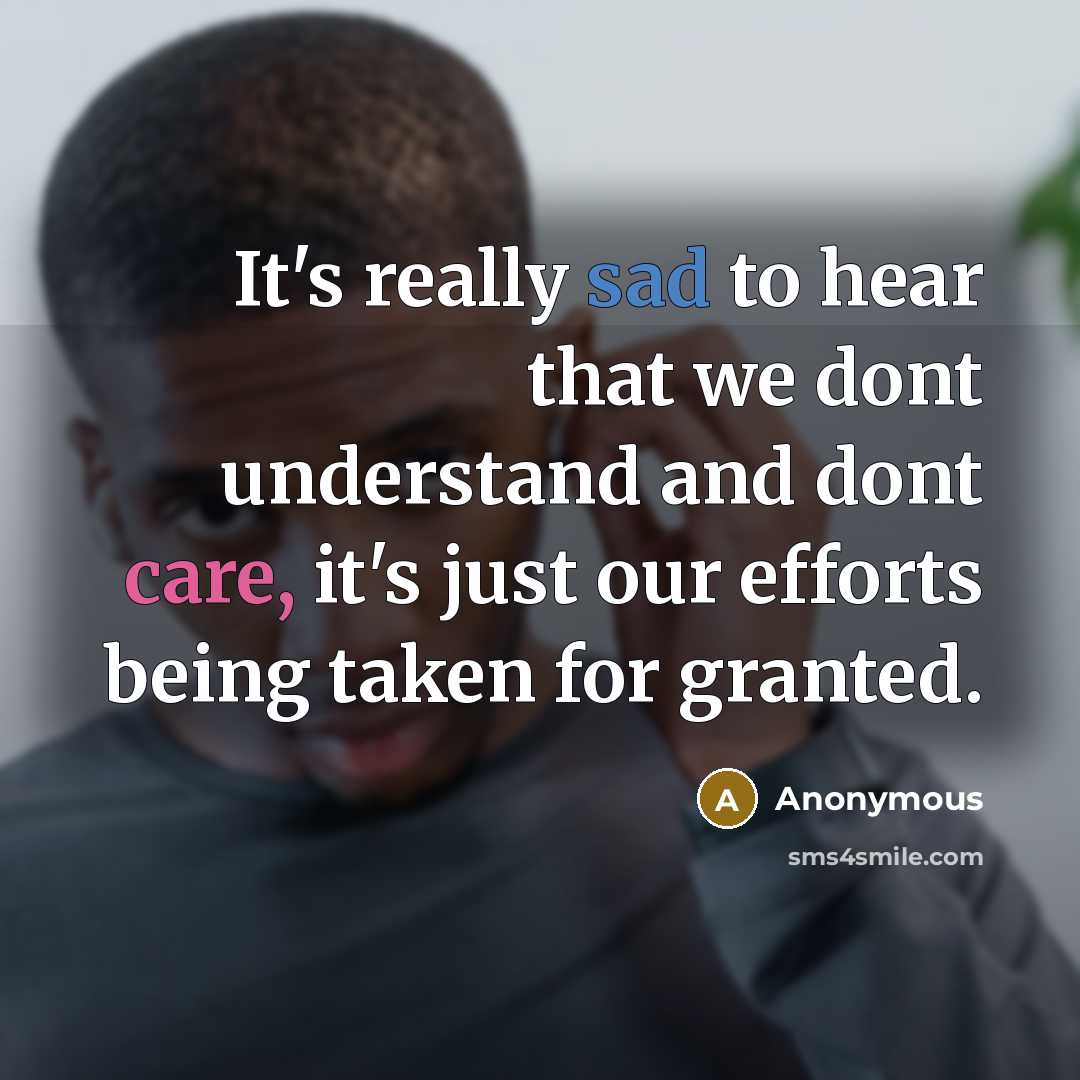 “It's really sad to hear that we dont understand and…” quote by Anonymous