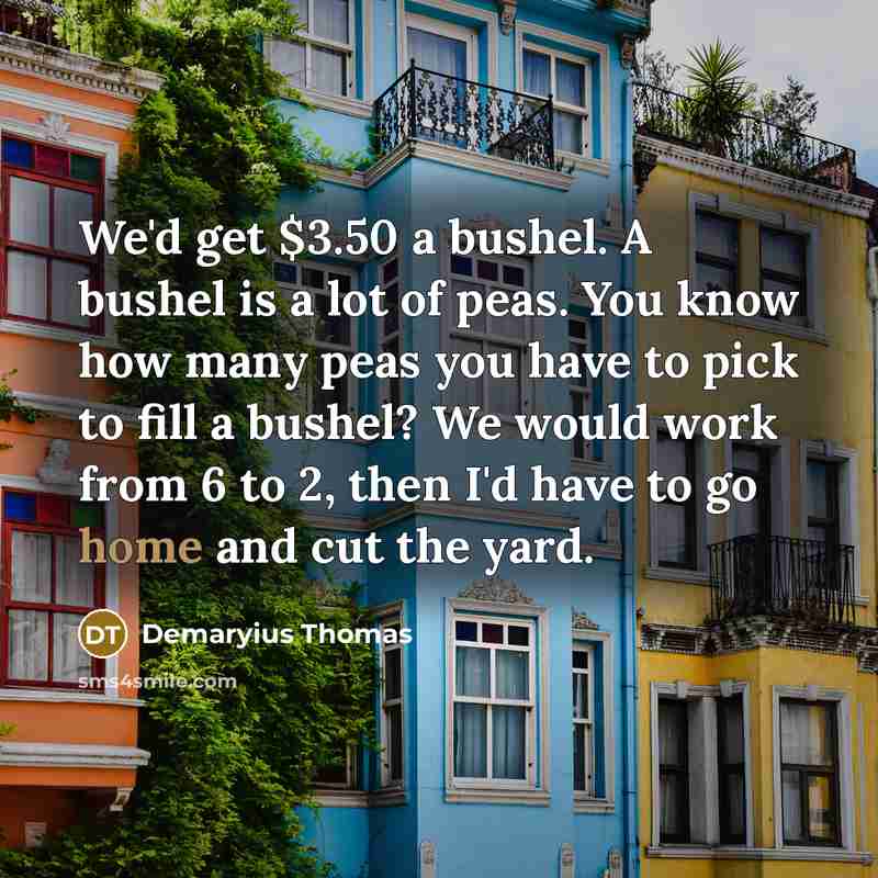 “We'd get $3.50 a bushel. A bushel is a lot…” quote by Demaryius Thomas