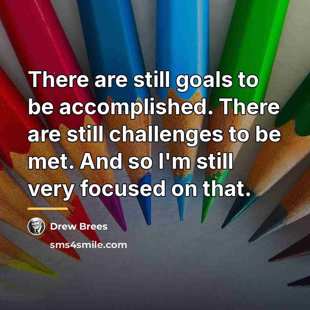 “There are still goals to be accomplished. There are still…” quote by Drew Brees