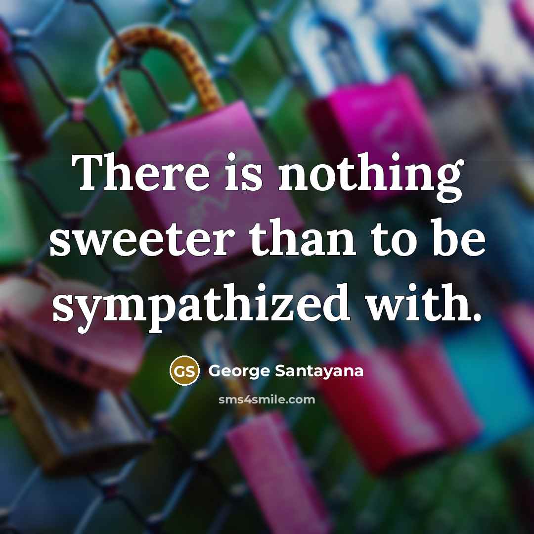 “There is nothing sweeter than to be sympathized with.…” quote by George Santayana