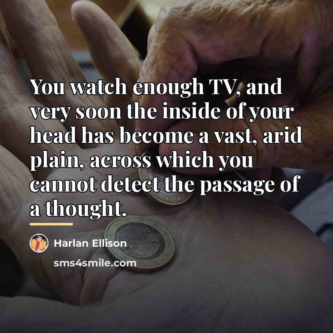 “You watch enough TV, and very soon the inside of…” quote by Harlan Ellison