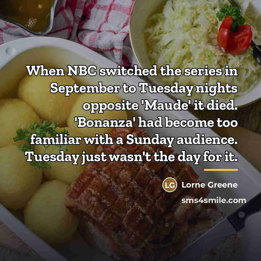 “When NBC switched the series in September to Tuesday nights…” quote by Lorne Greene