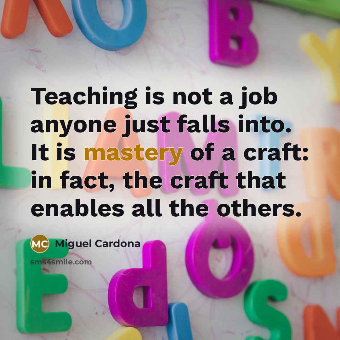 “Teaching is not a job anyone just falls into. It…” quote by Miguel Cardona
