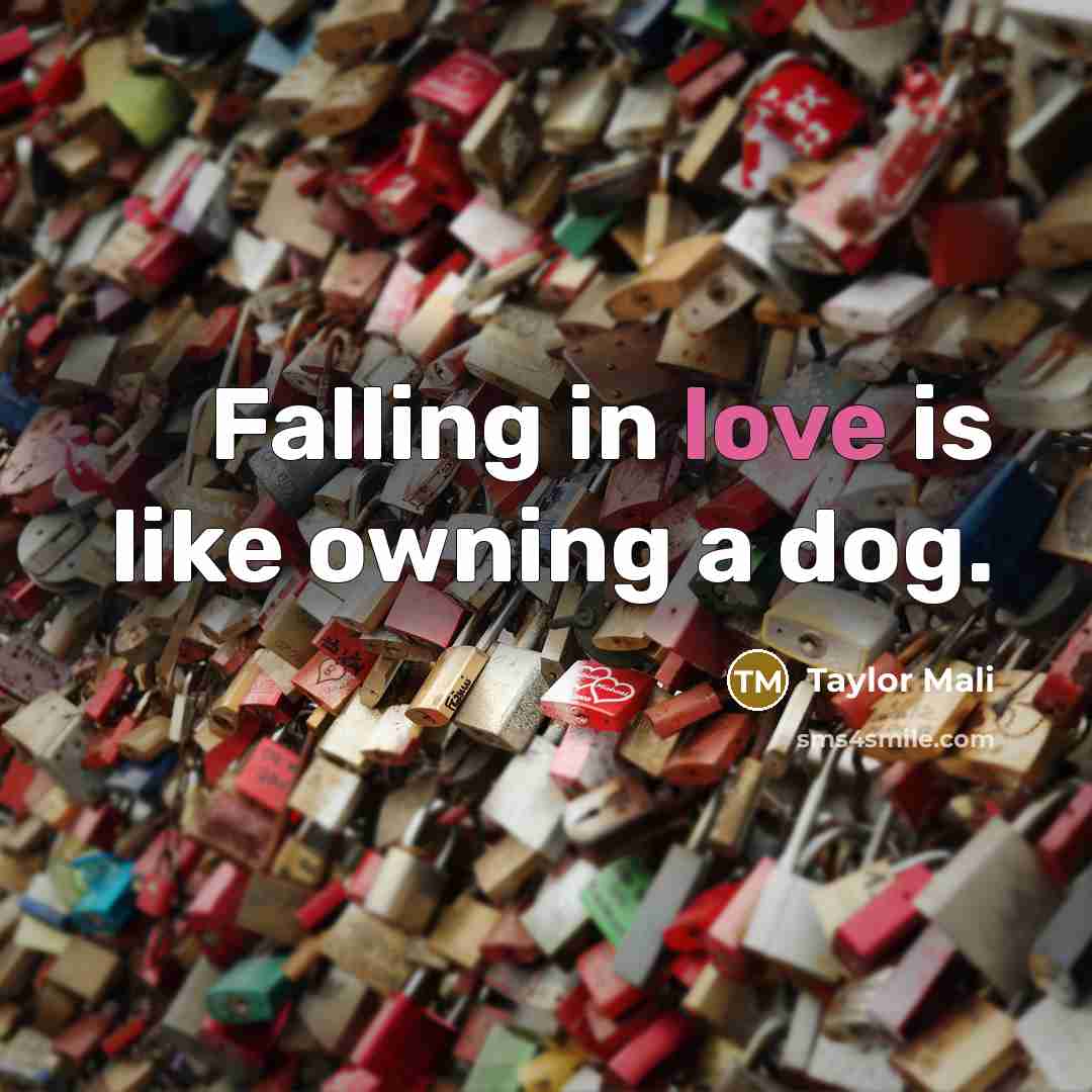 “Falling in love is like owning a dog.…” quote by Taylor Mali