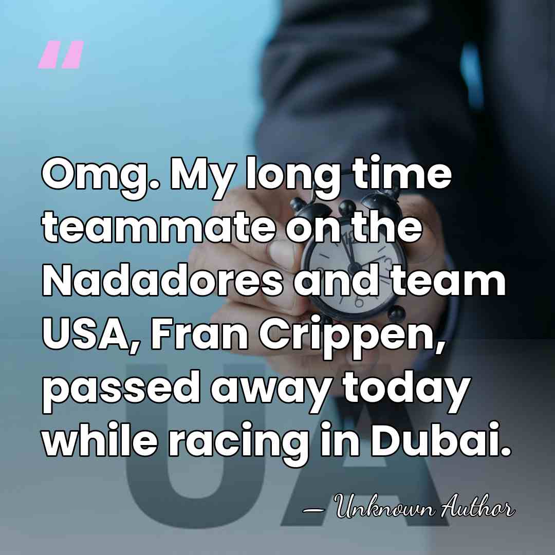 Omg. My long time teammate on the Nadadores and team USA, Fran&hellip; - Unknown Author