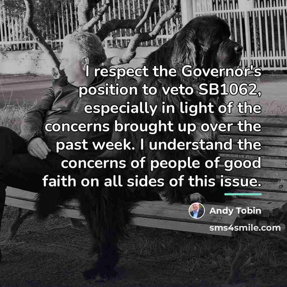 “I respect the Governor's position to veto SB1062, especially in…” quote by Andy Tobin