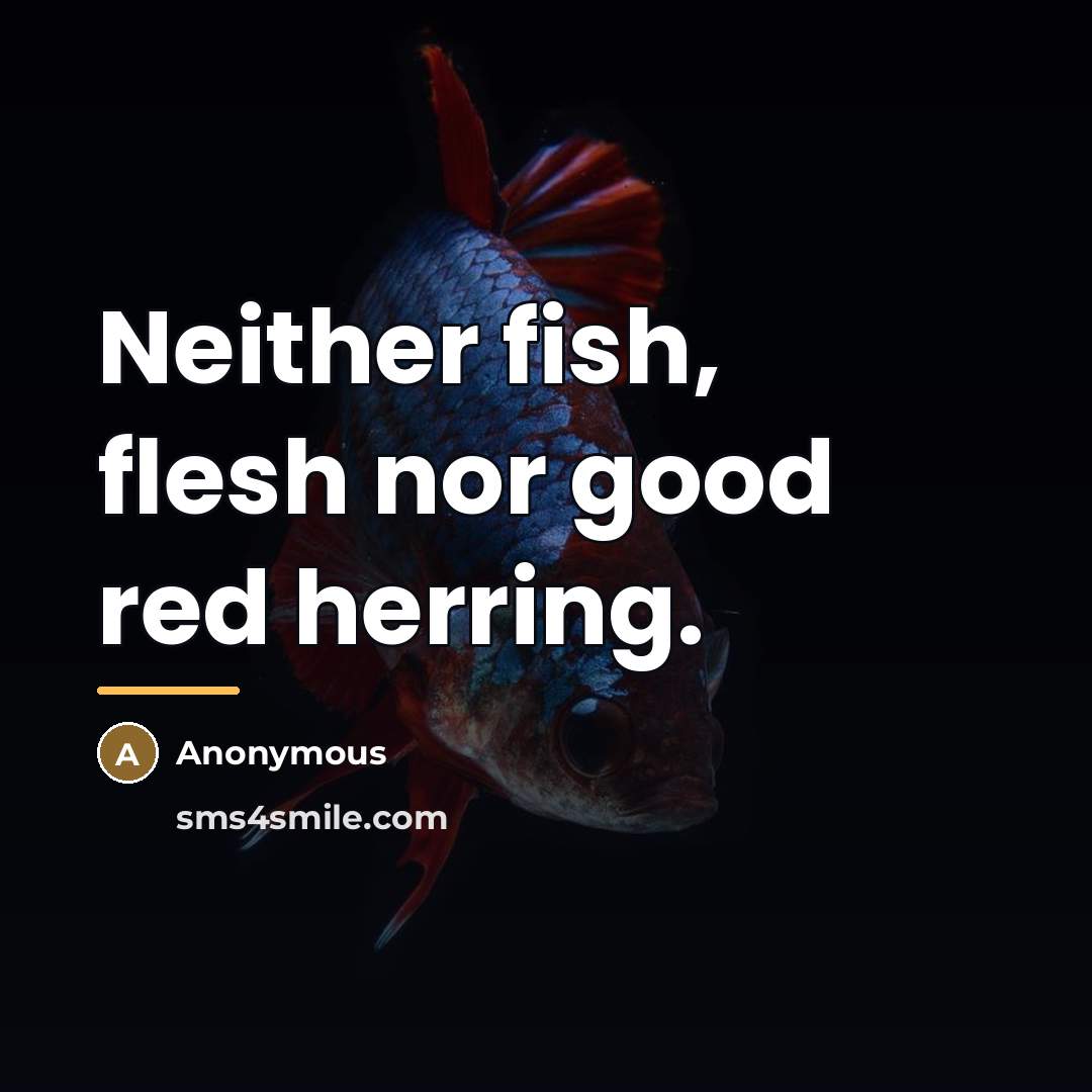 “Neither fish, flesh nor good red herring.…” quote by Anonymous