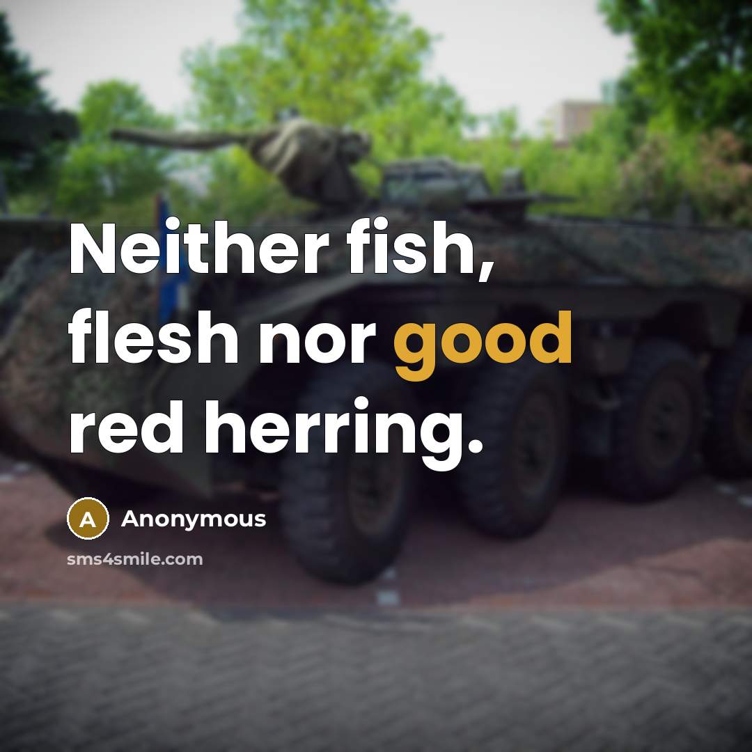 “Neither fish, flesh nor good red herring.” quote by Anonymous