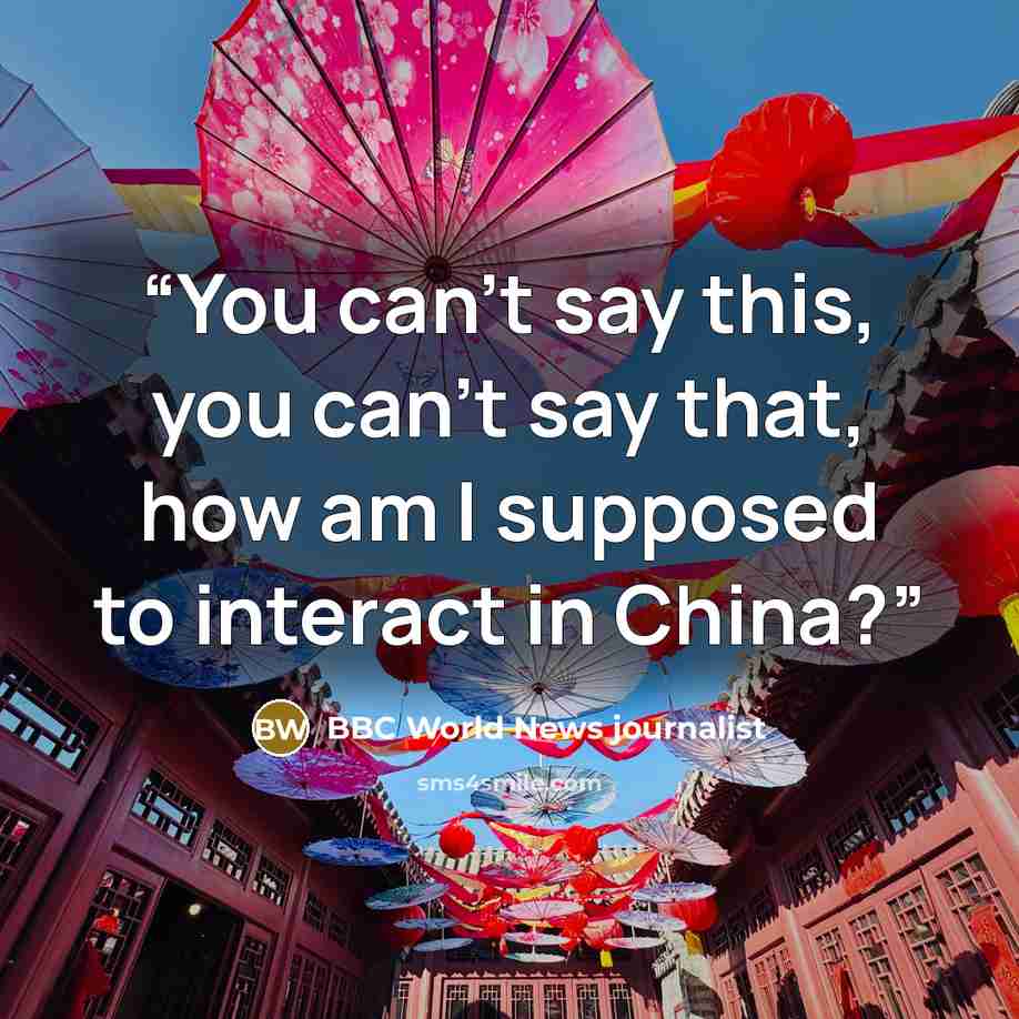 “You can't say this, you can't say that, how am I supposed to interact in China?” quote by BBC World News journalist