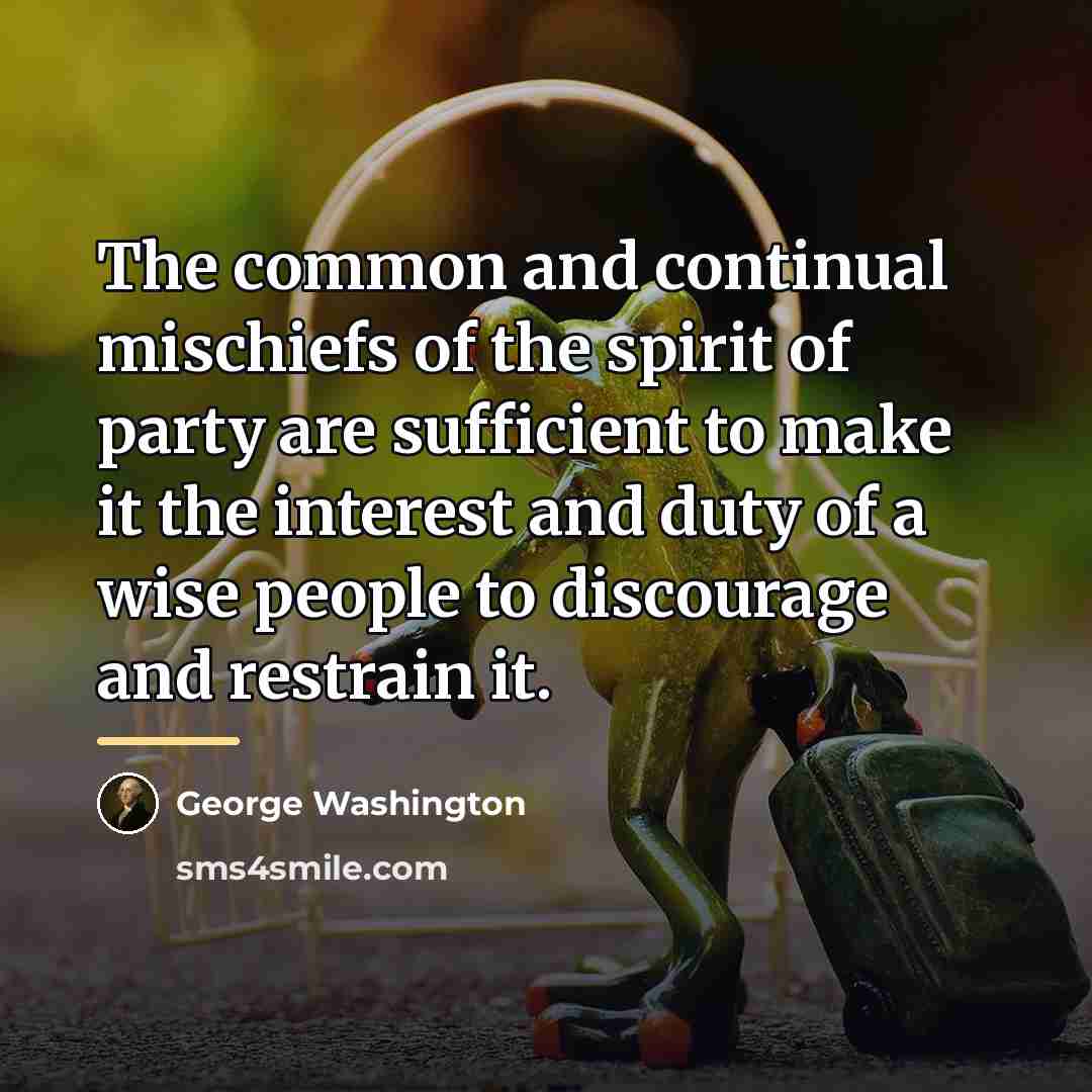 “The common and continual mischiefs of the spirit of party…” quote by George Washington