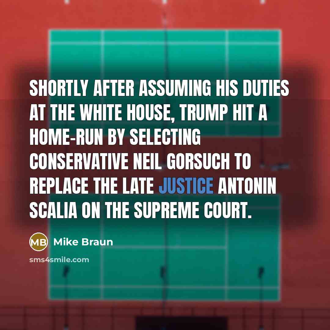 “Shortly after assuming his duties at the White House, Trump…” quote by Mike Braun