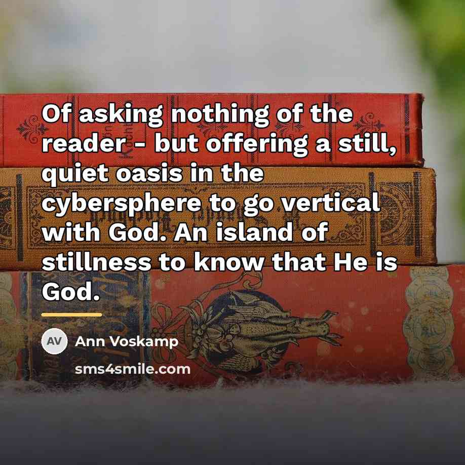 “Of asking nothing of the reader - but offering a…” quote by Ann Voskamp
