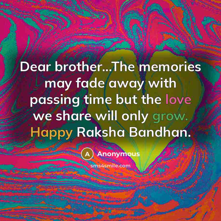 “Dear brother...The memories may fade away with passing time but…” quote by Anonymous