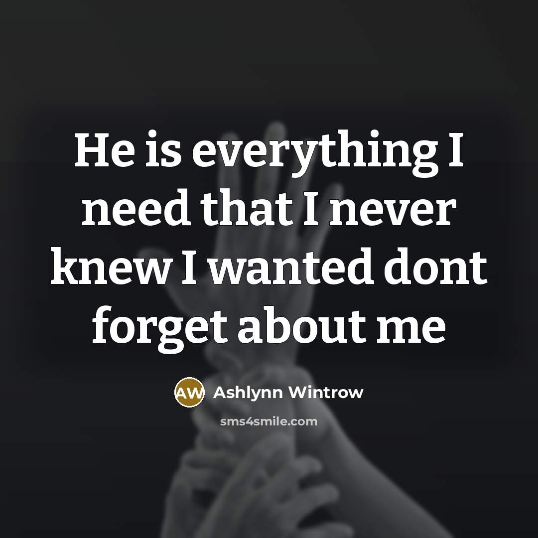 “He is everything I need that I never knew I…” quote by Ashlynn Wintrow