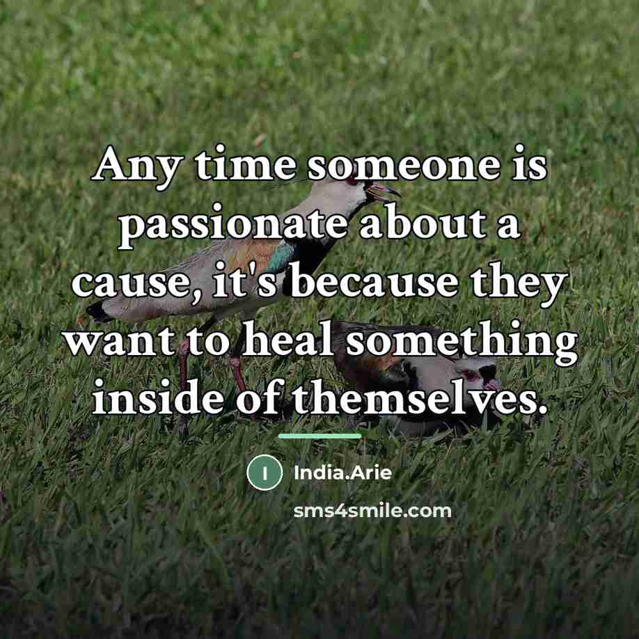“Any time someone is passionate about a cause, it's because…” quote by India.Arie