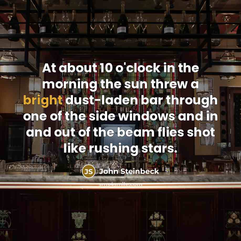 “At about 10 o'clock in the morning the sun threw…” quote by John Steinbeck