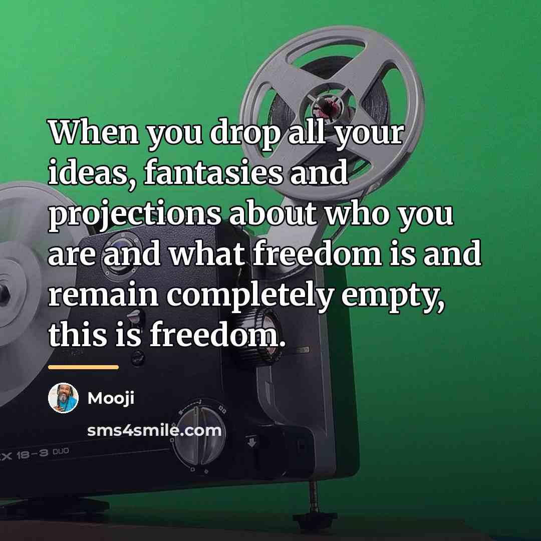 “When you drop all your ideas, fantasies and projections about…” quote by Mooji