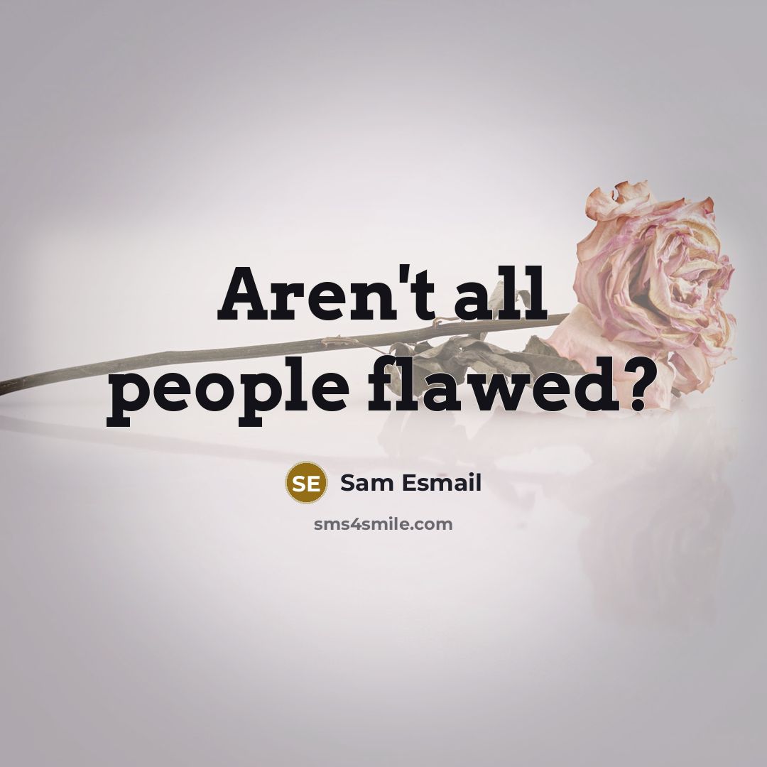 “Aren't all people flawed?…” quote by Sam Esmail