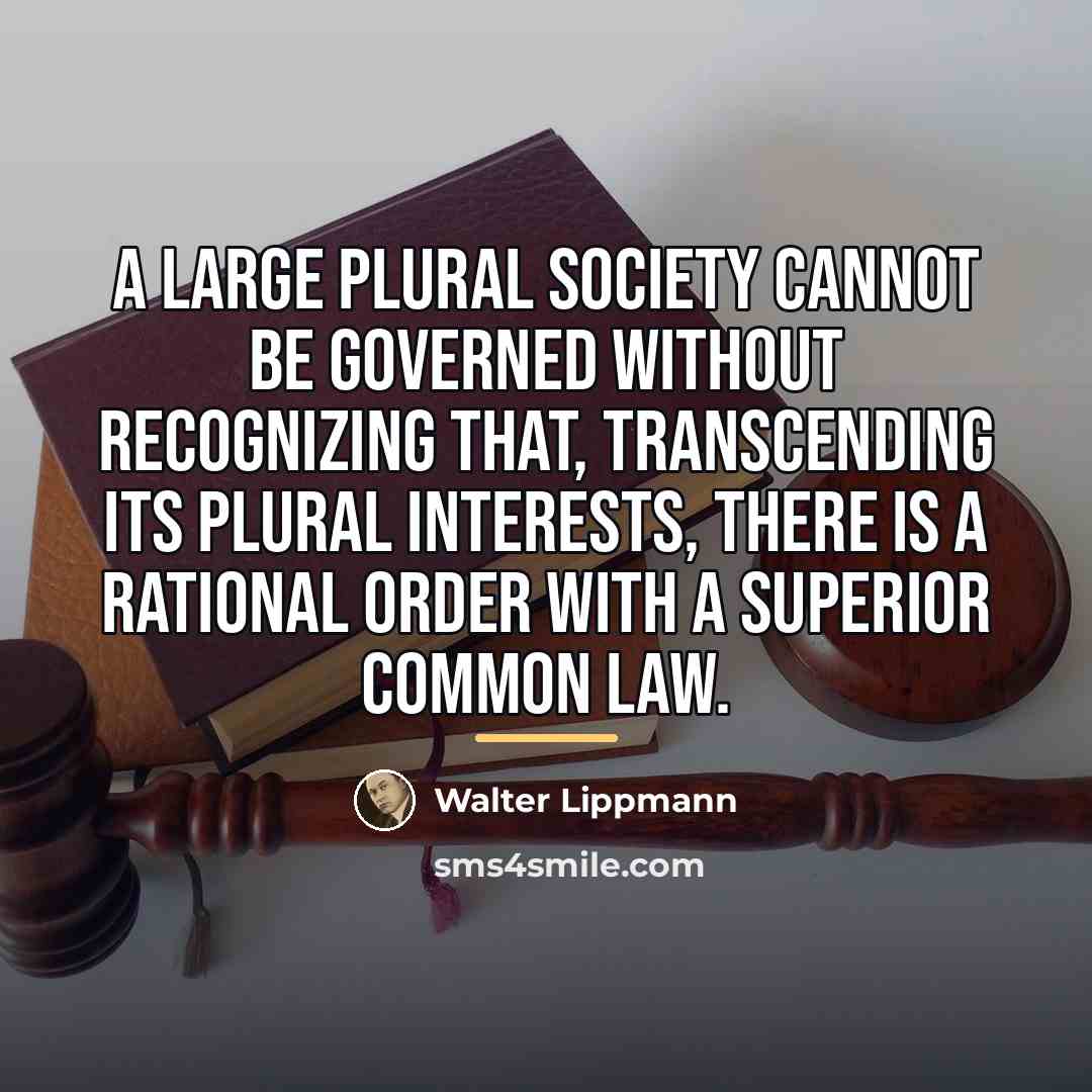 “A large plural society cannot be governed without recognizing that,…” quote by Walter Lippmann