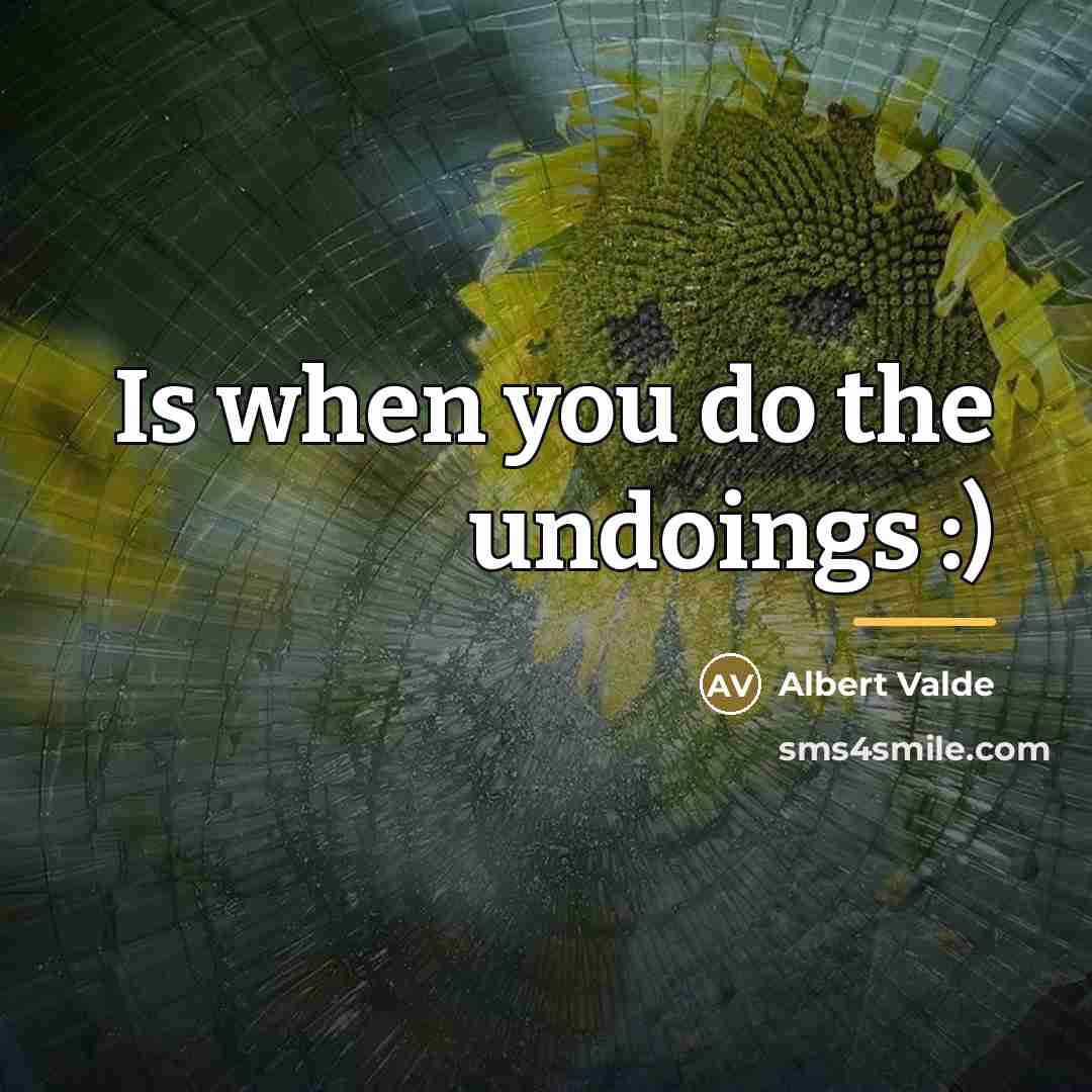 “Is when you do the undoings :)…” quote by Albert Valde