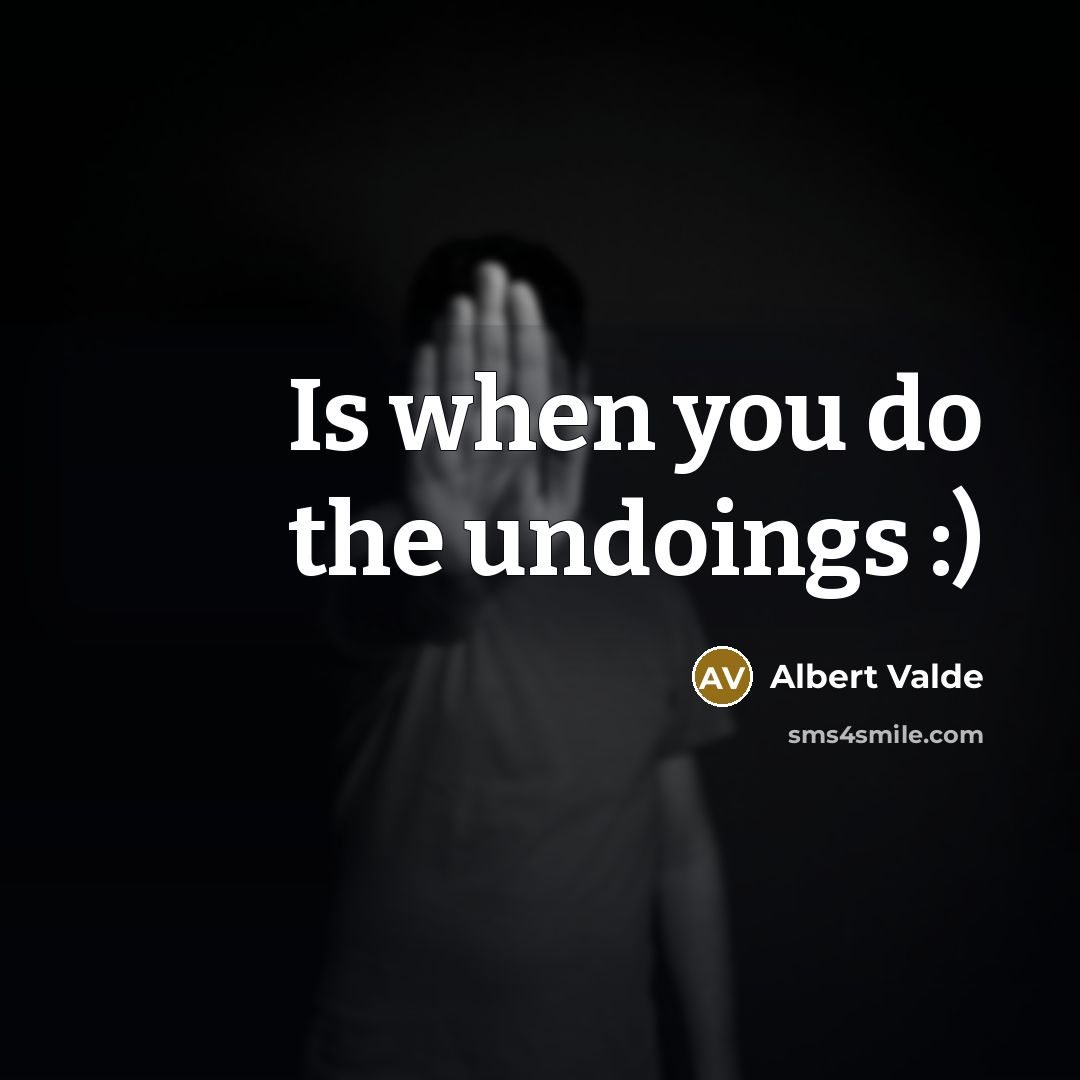 “Is when you do the undoings :)” quote by Albert Valde