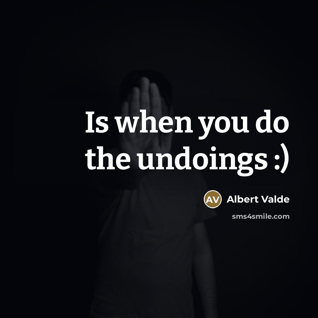 “Is when you do the undoings :)” quote by Albert Valde