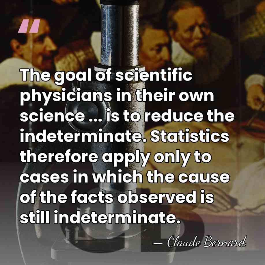 The goal of scientific physicians in their own science ... is to&hellip; - Claude Bernard