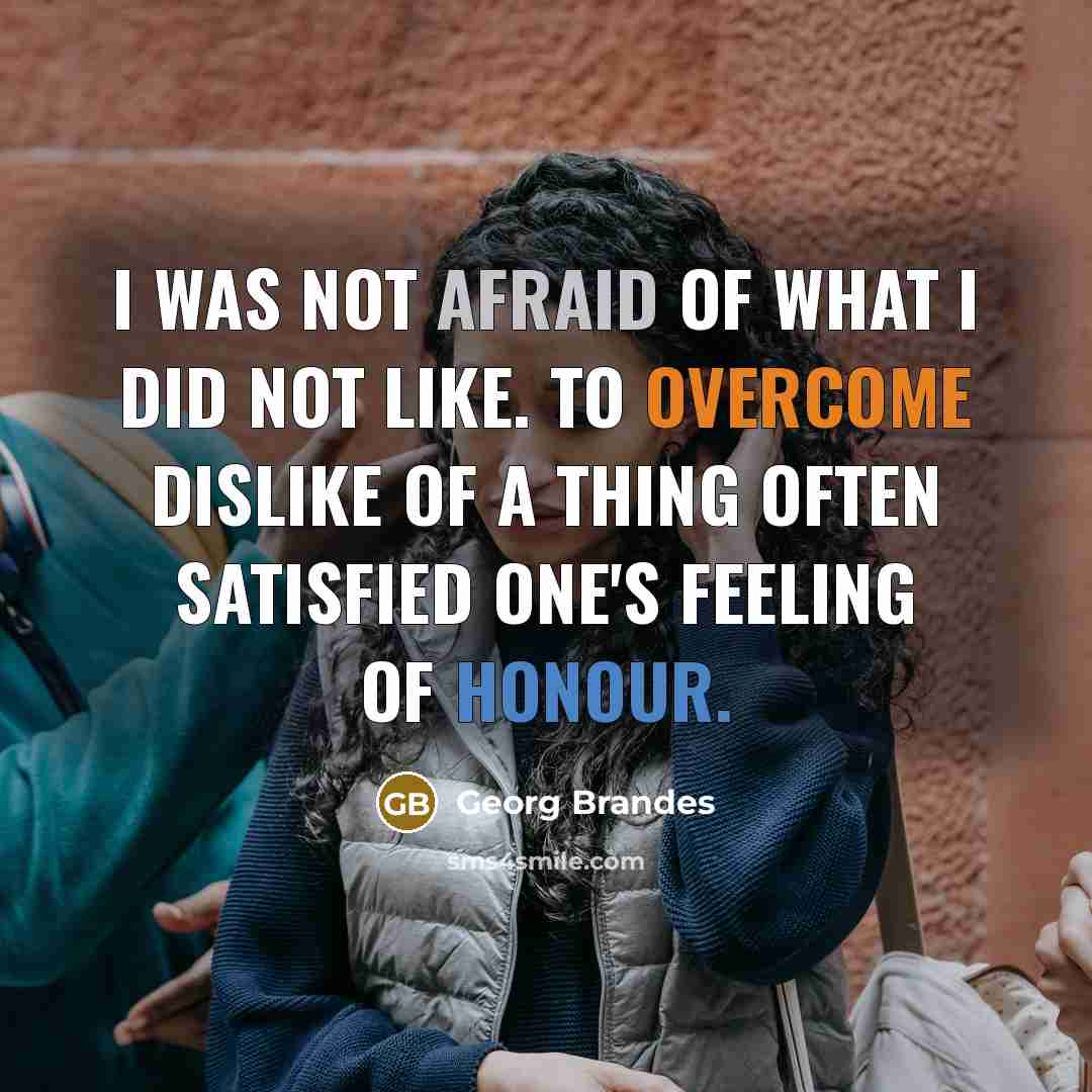 “I was not afraid of what I did not like.…” quote by Georg Brandes